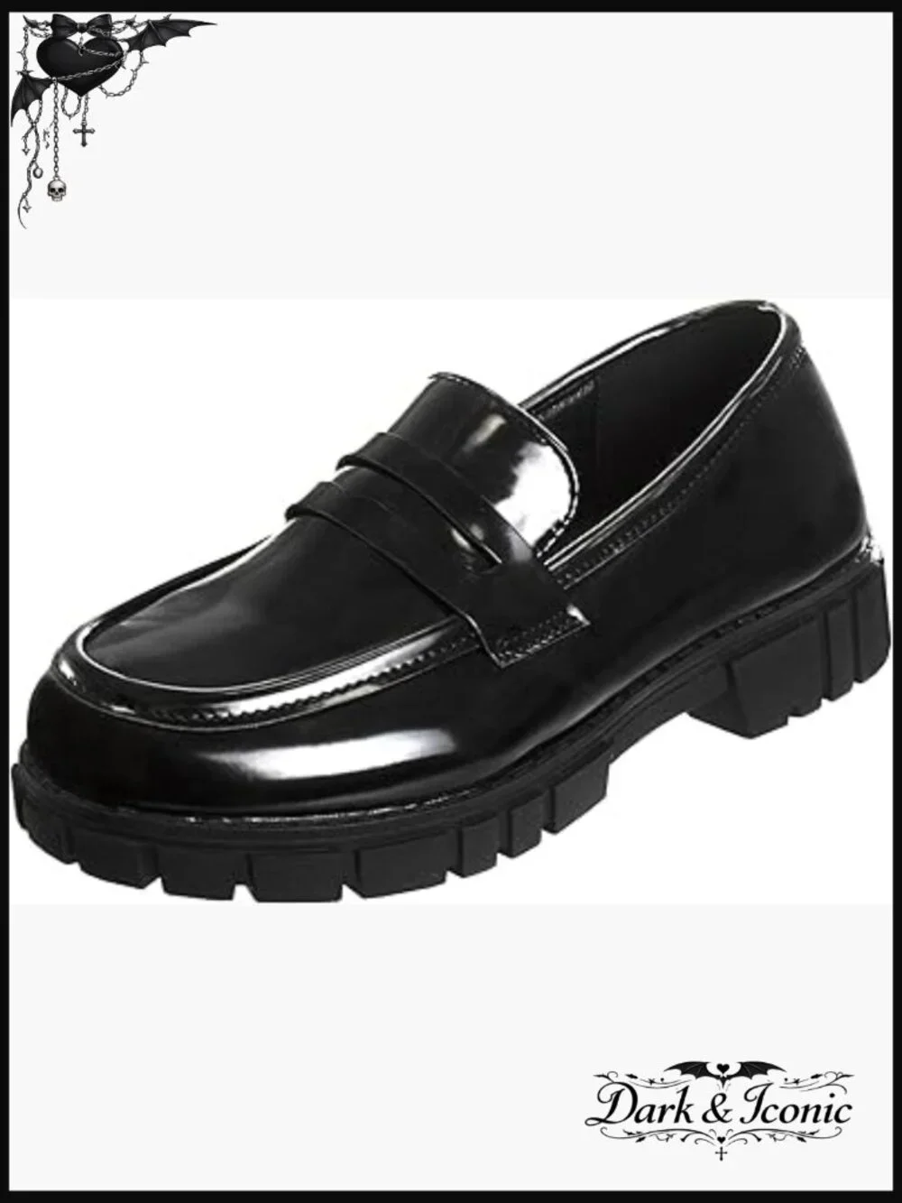 Girls Chunky Platform Loafers Faux Leather Slip On Dress Shoes